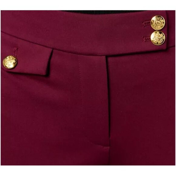 Tailored by Susan Graver Reg Smart Ponte Slim Leg Pants Raisin Wine XL A623491 - Picture 3 of 3